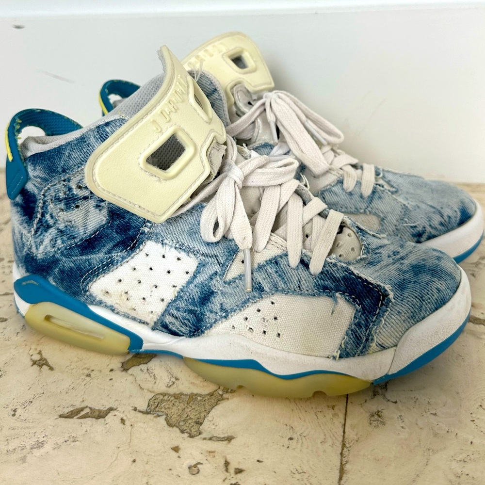 Air Jordan 6 High Tops Tie Dye Denim Unique 4Y